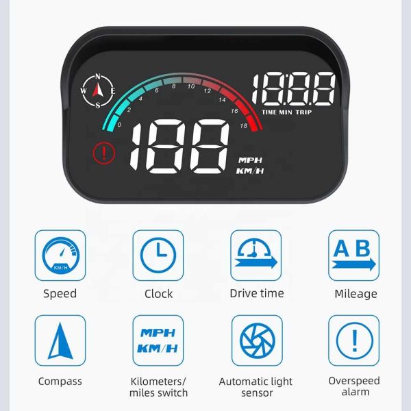 M22 GPS HUD Speedometer | 3.5" Display, Over-Speed Alert, Universal Fit - Image 5
